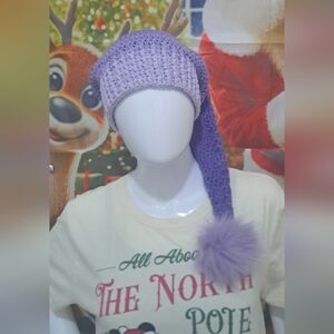 Purple Ombre Hat with Pom Pom